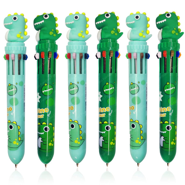 Ball Pen Set – Dinosaur Pens with Cute Topper Retractable Ball Pen 10 Colors