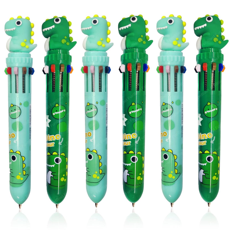 Ball Pen Set – Dinosaur Pens with Cute Topper Retractable Ball Pen 10 Colors