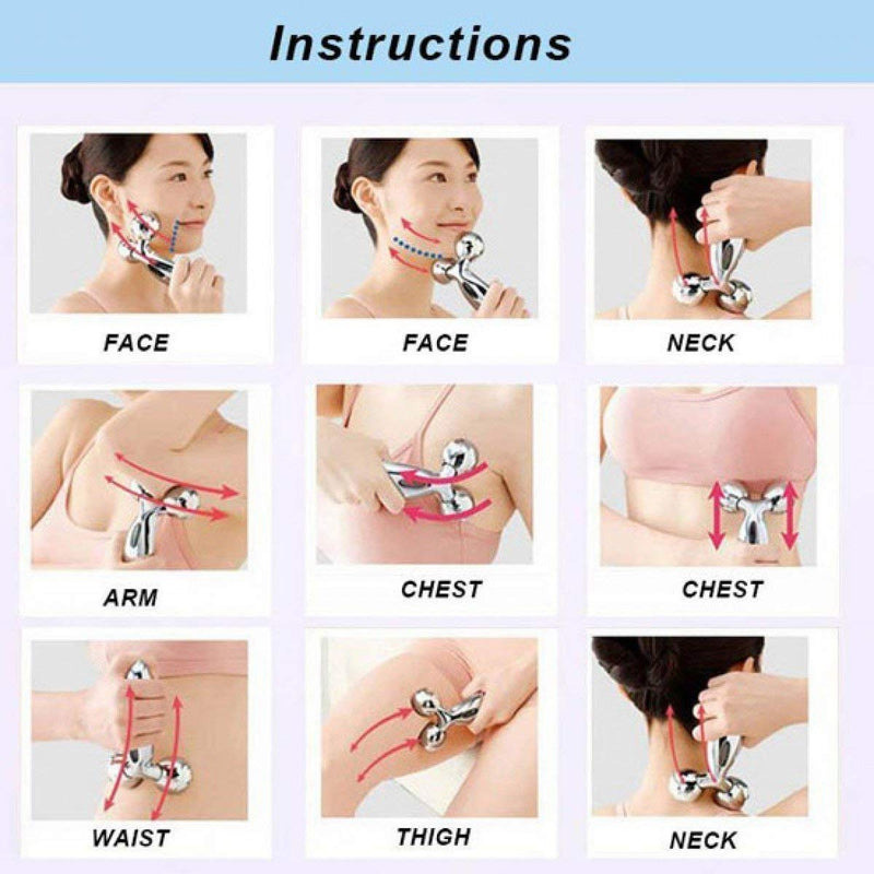 Manual 3D Massager Roller 360 Rotate Face Full Body Shape Skin Lifting Wrinkle Remover Facial Massage | Face Roller For Glowing Skin Relaxation Tool | Body Massage Tool