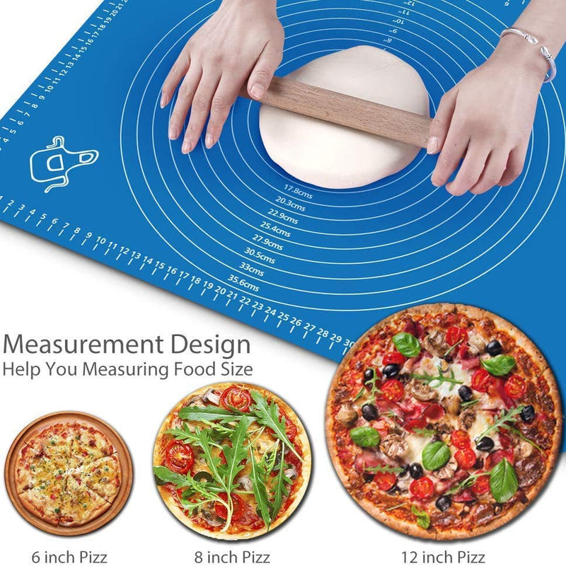 Silicon Fondant Rolling Mat or Silicone Baking Sheet Large with Measurements Stretchable for Kitchen Roti Chapati Cake Pad Cooking Dough Atta Kneading Big Size