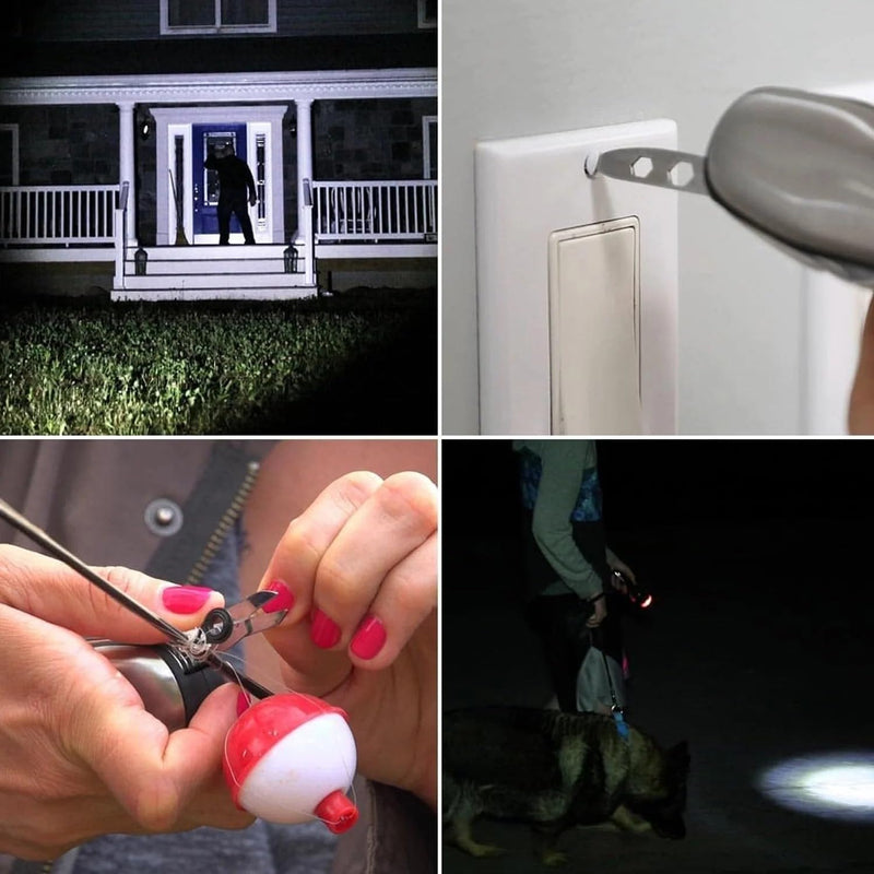 Battery Operated Multi Tool LED Flashlight | All-in-One Tool Light with Built-in Screwdrivers & Emergency Repair Kit | Bright Portable LED Torch for Home, Car, Camping, Travel & Outdoor Use