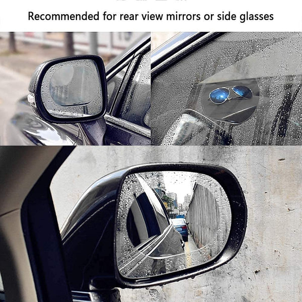 Anti Fog Film for Car Rear View Rainproof, Waterproof Mirror HD Nano Coating, Anti-Water Protective Film Sticker, Anti Scratch, Anti Glare Side Car Mirror Accessories for All Vehicles (2Pc)