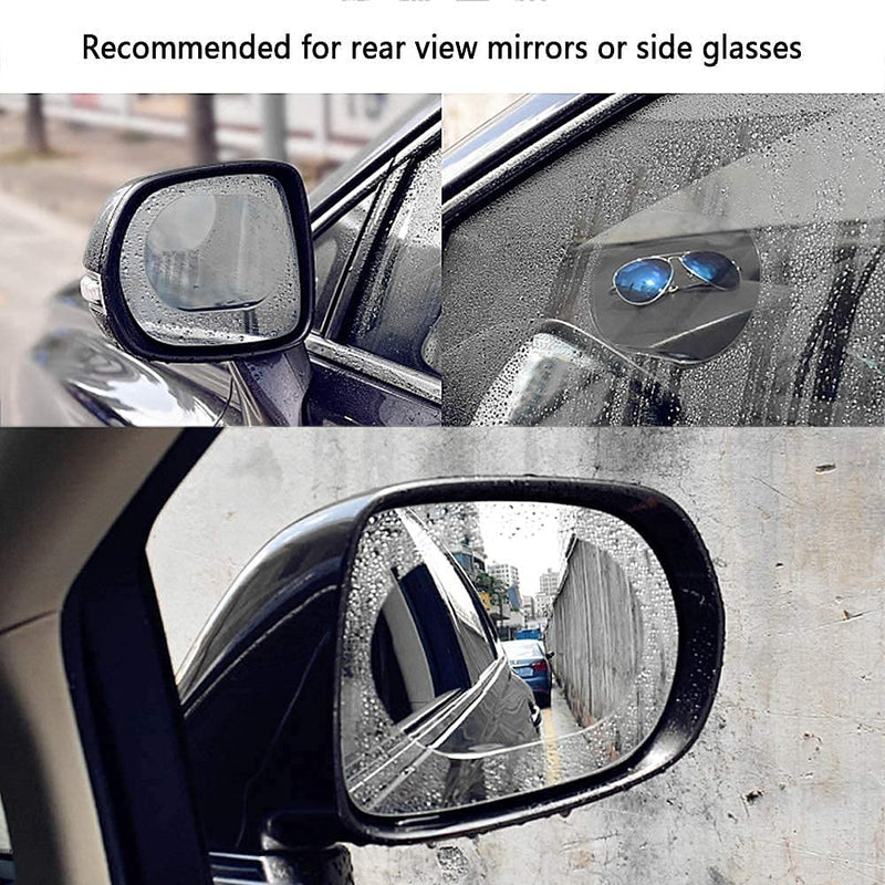 Anti Fog Film for Car Rear View Rainproof, Waterproof Mirror HD Nano Coating, Anti-Water Protective Film Sticker, Anti Scratch, Anti Glare Side Car Mirror Accessories for All Vehicles (2Pc)
