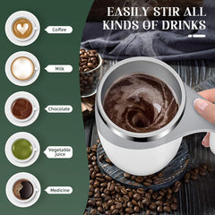Self Stirring Coffee Mug Spinning Home Office Travel Mixer Cup Auto Magnetic Mug Mixer Automatic Mixing Coffee Cup Self Mixing Stainless Steel Cup for Coffee