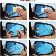 Anti Fog Film for Car Rear View Rainproof, Waterproof Mirror HD Nano Coating, Anti-Water Protective Film Sticker, Anti Scratch, Anti Glare Side Car Mirror Accessories for All Vehicles (2Pc)