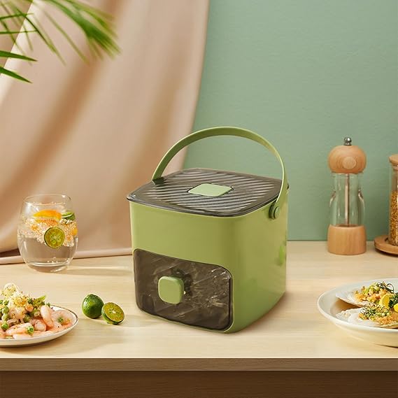 Portable Ice Maker for Freezer with Ice Bin Fast, Compact Countertop Design & Storage Drawer | One-Touch Operation for Home, Office,Household & Outdoor Use (Green)