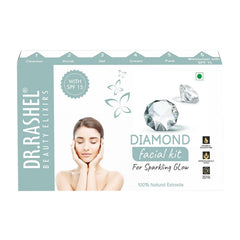 DR.RASHEL Diamond Facial Face Kit For Women & Men Combo Pack of Cleanser , Scrub , Gel , Cream & Moisturizer SPF 15 For Glowing & Brightening Skin Suitable For All Skin