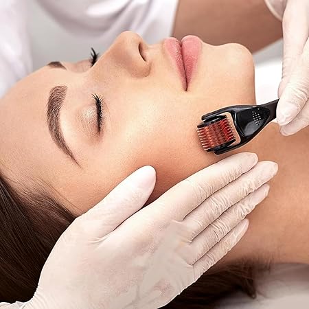 Derma Roller For Hair And Beard Regrowth 540 Micro 0.5MM Titanium Alloy Needles Reduces Hair Fall & Stimulates Hair Follicles, Safe and Effective Easy to use | Skin Care Men and Women