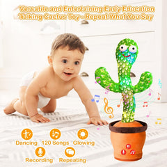 Rechargeable Toys Talking Cactus Baby Toys for Kids Dancing Cactus Toys Can Sing Wriggle & Singing Recording Repeat What You Say Funny Education Toys for Children Playing Home Decor for Kids