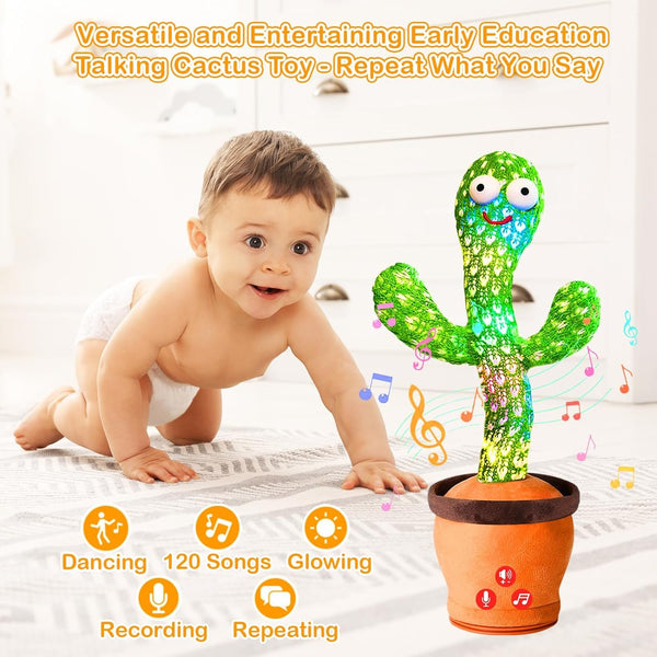 Rechargeable Toys Talking Cactus Baby Toys for Kids Dancing Cactus Toys Can Sing Wriggle & Singing Recording Repeat What You Say Funny Education Toys for Children Playing Home Decor for Kids