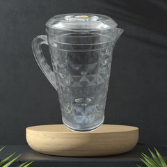 Mocktail Pet Jug Plastic Jug with lid, Drinking Beverage Jag, Transparent Tableware Reusable BPA Free, Plastic Water jug for Home use, Ideal for Home, Restaurants