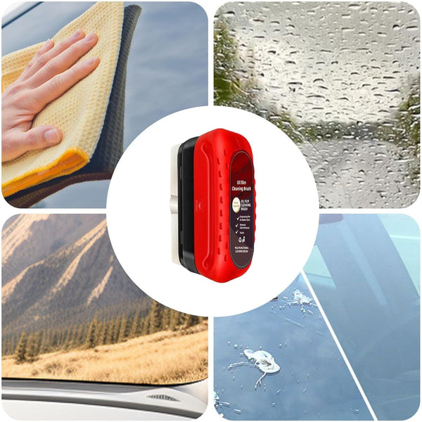 Automotive Oil Film Cleaning Brush, Glass Cleaning Board, Car Glass Oil Film Removal Cleaner, Powerful Windshield Cleaner & Remover, Enhance Visual Effect of Windshield