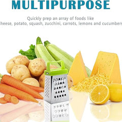 Mini Cheese Grater, Professional Box Grater, Stainless Steel with 4 Sides, Small Box Graters for Kitchen Slicer Cheese/Ginger/Vegetable