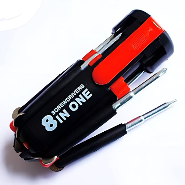 8 in 1 Multi-Function Screwdriver Kit with LED Portable Torch