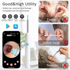 New Ear Cleaner Tool Endoscope Otoscope, Ear Wax Cleaner with 1080p FHD Camera Ear wax remover Tool with Wifi Connection & 6 LED Lights Multi (C)