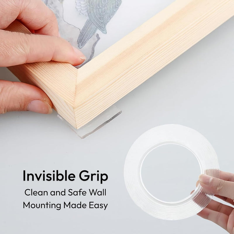 Double Sided Tape Heavy Duty for Wall, Strong Adhesive Transparent Nano Tape 2 Meter | Multipurpose Mounting Tape for Home, Office & Car Without Peeling Paint (Pack of 1)