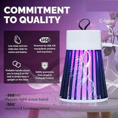 Eco-Friendly USB LED Mosquito Lamp Indoor Bug Zapper – Silent Chemical-Free UV Insect Trap with Fan Suction – Safe Mushroom Design Mosquito Killer for Home Bedroom Office