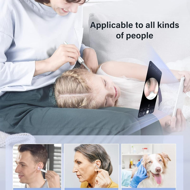 New Ear Cleaner Tool Endoscope Otoscope, Ear Wax Cleaner with 1080p FHD Camera Ear wax remover Tool with Wifi Connection & 6 LED Lights Multi (C)
