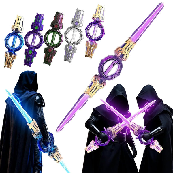 Fire Spin Sword Double-Edged LightsaFire Spin Sword Double-Edged Lightsaber Toy with 7-Color LED Lights & Sound, Role-Play for Kids Battles 360° Rotatingber Toy with 7-Color LED Lights & Sound, Role-Play for Kids Battles 360° Rotating