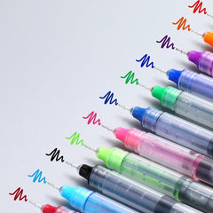 Liquid Ink Rollerball Pens 12Pc Multi Colored 0.5mm Fine Point Gel Pens for Journaling Smooth Writing Office Stationery Art Supplies School Gift