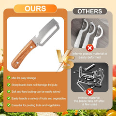 Multi-Functional Kitchen Vegetable Peeler: Ergonomic Handle, with Bottle Opener, Stainless Steel pota to peelers,Papaya Shredder,Kiwi Peeler,Suitable for Fruits, Sugar Cane, Pumpkin(2Pcs)