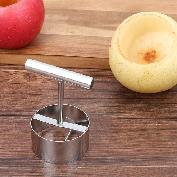 Stainless Steel Apple Corer and Fruit Core Remover Large Core Puller Hole Digger Kitchen Tool for Pear Rice Mold and Stewed Fruit Preparation