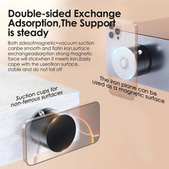 360 Vacuum Magnetic Phone Holder Hands Free, Foldable Suction Mount, Strong Grip for Mirror, Shower, Gym, Car, Kitchen and Universal Magnetic Phone Stand