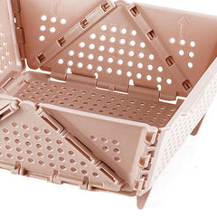 Folding Basket 23X20Cm Fruit Vegetable Holder for Kitchen Bedroom Livingroom Pink|Home & Garden|Kitchen Dining & Bar|Kitchen Storage & Organization|Racks & Holders