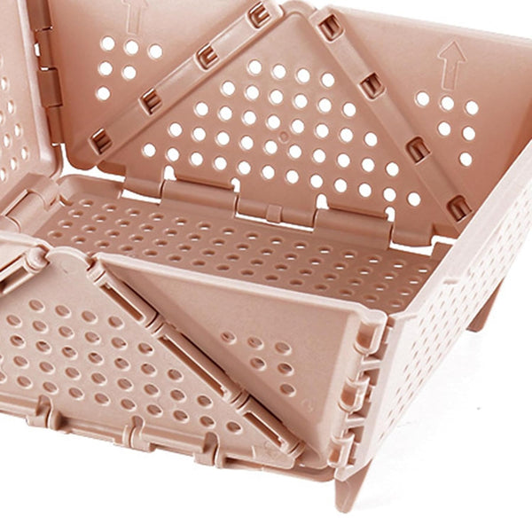 Folding Basket 23X20Cm Fruit Vegetable Holder for Kitchen Bedroom Livingroom Pink|Home & Garden|Kitchen Dining & Bar|Kitchen Storage & Organization|Racks & Holders
