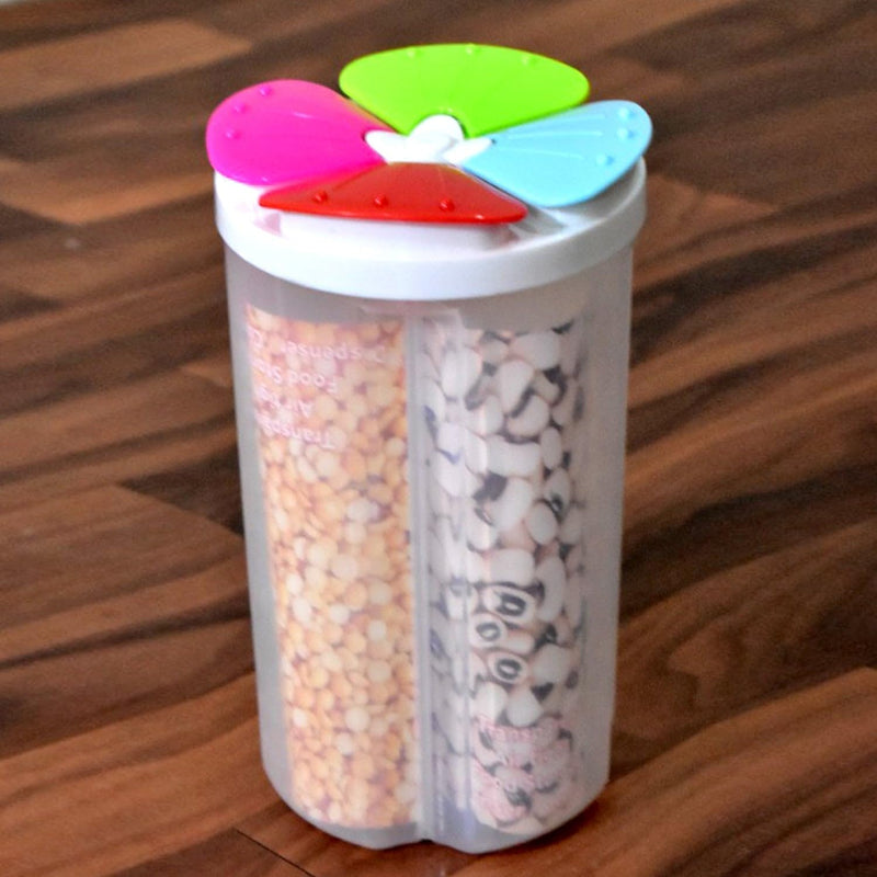 4 SECTION STORAGE CONTAINERS AIRTIGHT TRANSPARENT FOOD PLASTIC STORAGE CONTAINER