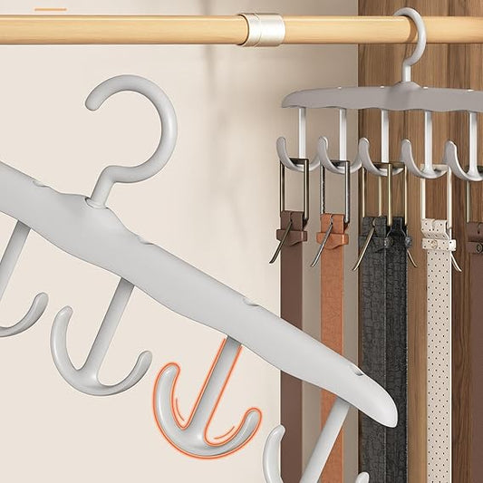 Top Hanger, 12-Hook Space Saving Hanger, Capacity Rotatable Wood Space Saving Hanger Closet Organizers and Storage for Dorm & Apartment for Tank Top