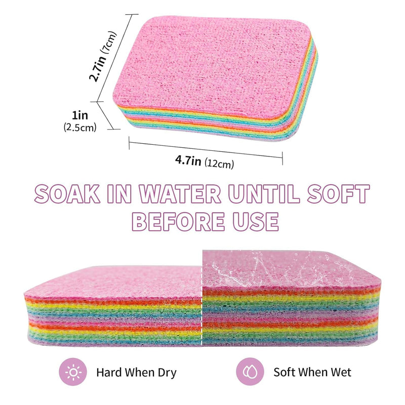 Rainbow Dish Cleaning Sponge Rainbow Rag, Reusable Double Sided Dish Sponge Microfiber Cloth Scrub Sinks,Pots, Pans for Car, Glass, Furniture Kitchen Scrubber for Dish,Tiles