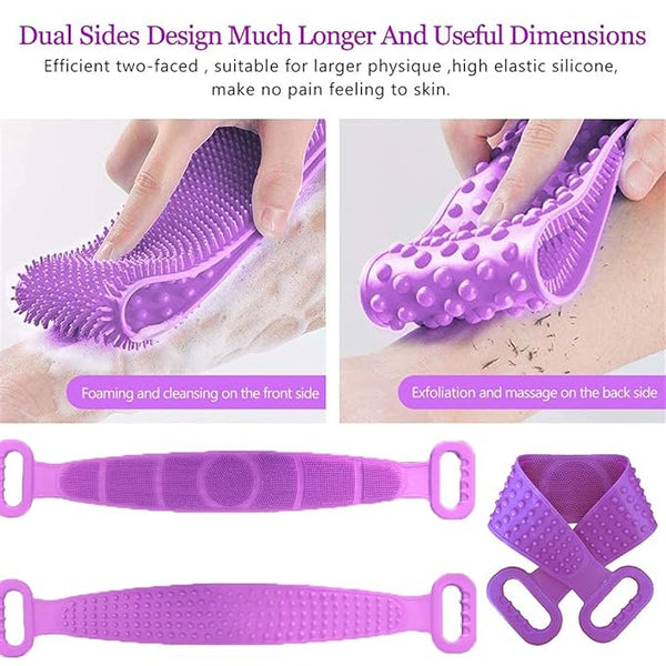 Extra Long Double Sided Silicone Back Scrubber for Shower