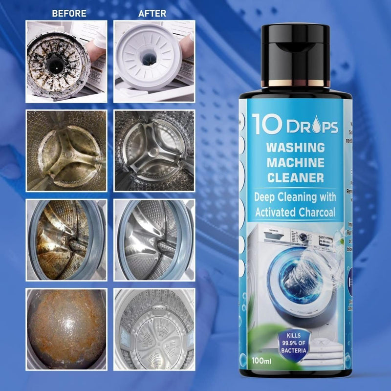 Washing Machine Cleaner with Activated Charcoal, Deep Cleaning, Premium Washing Machine Cleaner liquid Quick Descaler for Scale Remover Cleaning of Tub Drum Front & Top Load Machine