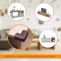Corner Protectors Baby Proof, Furniture Corner and Edge Safety Bumpers, Soft Rubber Foam Cushion Covers, 3M Taped Corner Guards, Baby Child Proofing Pads, Table Corner Protectors, Brown 10pc