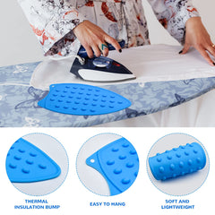 Silicone Iron Rest Pads Multipurpose Iron Hot Resistant Mat Protective Pads for Ironing Board, Flat Irons, Curling Irons (Blue)