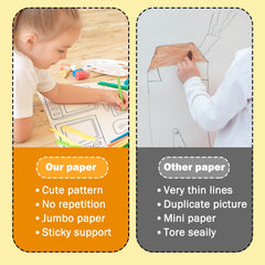 Childrens Drawing Roll Paper for Kids,Coloring Paper Roll Painting Color Filling Paper,Sticky Drawing Art Paper Crafts Coloring Books Easter Gift for Kids(Daily Necessities)
