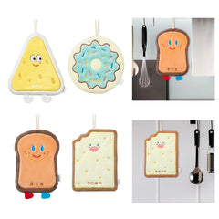 Velvet Hand Towels with Hanging Loops Absorbent Extra Soft Dish Towels Cake