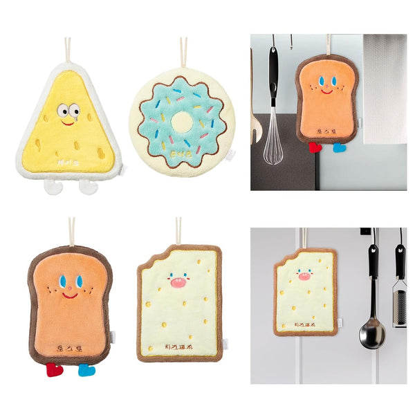 Velvet Hand Towels with Hanging Loops Absorbent Extra Soft Dish Towels Cake