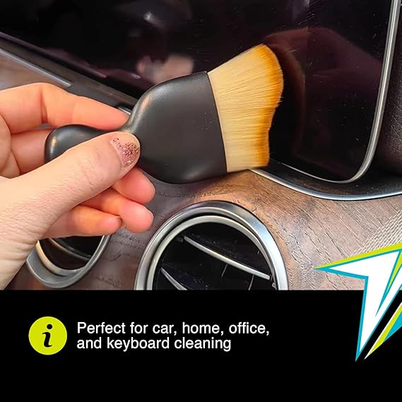 Mini Car Cleaning Brush with Handle and Dust Cover Car AC Vent Cleaner Dashboard Cleaner Accessories for Detailing Brush Multipurpose Gadget Cleaner Car Duster Brush (Pack of 2)