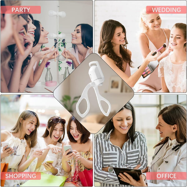 Electric Heated Eyelash CurlersHeated Eyelash Curler, Electric Heated Lash Curler Rechargeable, 2 Heating Modes with Sensing Heating Silicone Pad, Portable Handheld Makeup Tools for Women