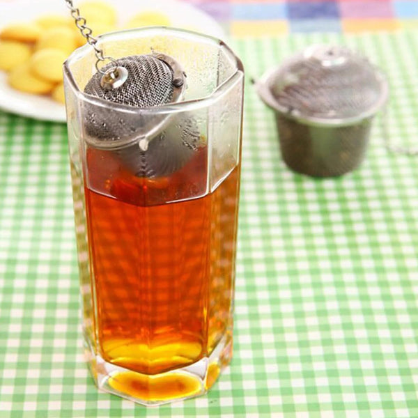 Stainless Steel Mini Tea Filter, Easy Net Mesh Style Tea Infuser with Hanging Chain Diffuser for Tea, Coffee, Spices, Multipurpose Use Home and Kitchen, Reusable Accessories