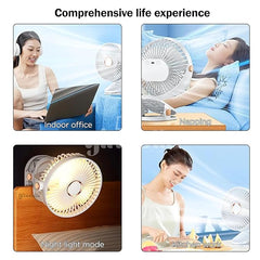 Portable Clip on Fan Battery Operated - Small Powerful USB Table Fan | 3 Speed Quiet Rechargeable Mini Desk Fan | 360° Rotate Personal Cooling Fan for Home Office Stroller Camping