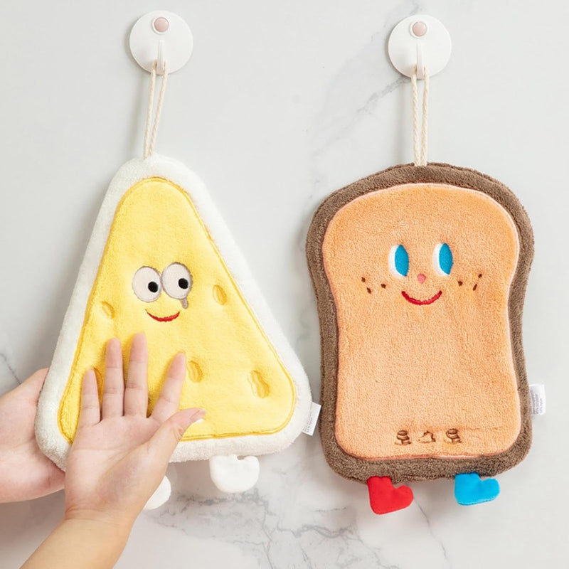 Velvet Hand Towels with Hanging Loops Absorbent Extra Soft Dish Towels Cake