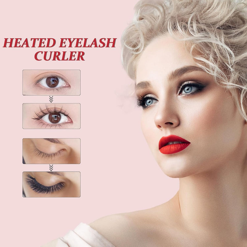 Electric Heated Eyelash CurlersHeated Eyelash Curler, Electric Heated Lash Curler Rechargeable, 2 Heating Modes with Sensing Heating Silicone Pad, Portable Handheld Makeup Tools for Women