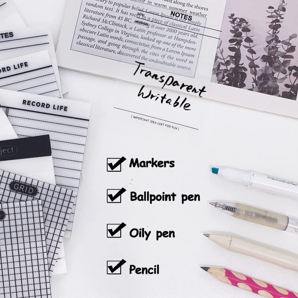 Transparent Sticky Notes Aesthetic Post It Sticky Notes Pad Office Stationery