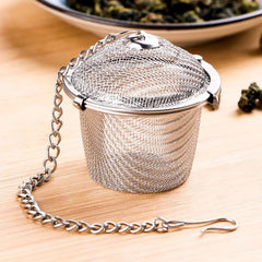Stainless Steel Mini Tea Filter, Easy Net Mesh Style Tea Infuser with Hanging Chain Diffuser for Tea, Coffee, Spices, Multipurpose Use Home and Kitchen, Reusable Accessories