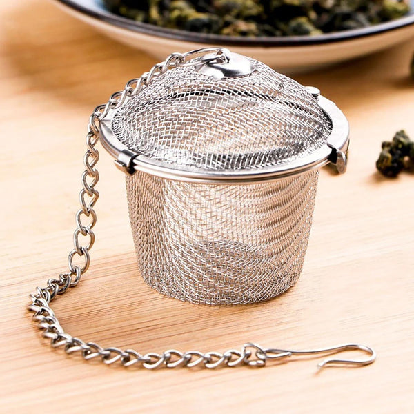 Stainless Steel Mini Tea Filter, Easy Net Mesh Style Tea Infuser with Hanging Chain Diffuser for Tea, Coffee, Spices, Multipurpose Use Home and Kitchen, Reusable Accessories
