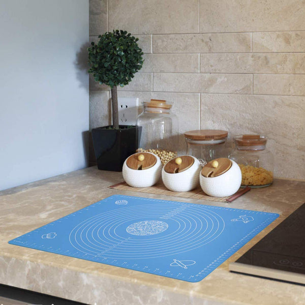 Silicon Fondant Rolling Mat or Silicone Baking Sheet Large with Measurements Stretchable for Kitchen Roti Chapati Cake Pad Cooking Dough Atta Kneading Big Size