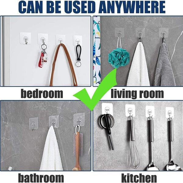 Adhesive Wall Hooks, Nail Hook for Bathroom